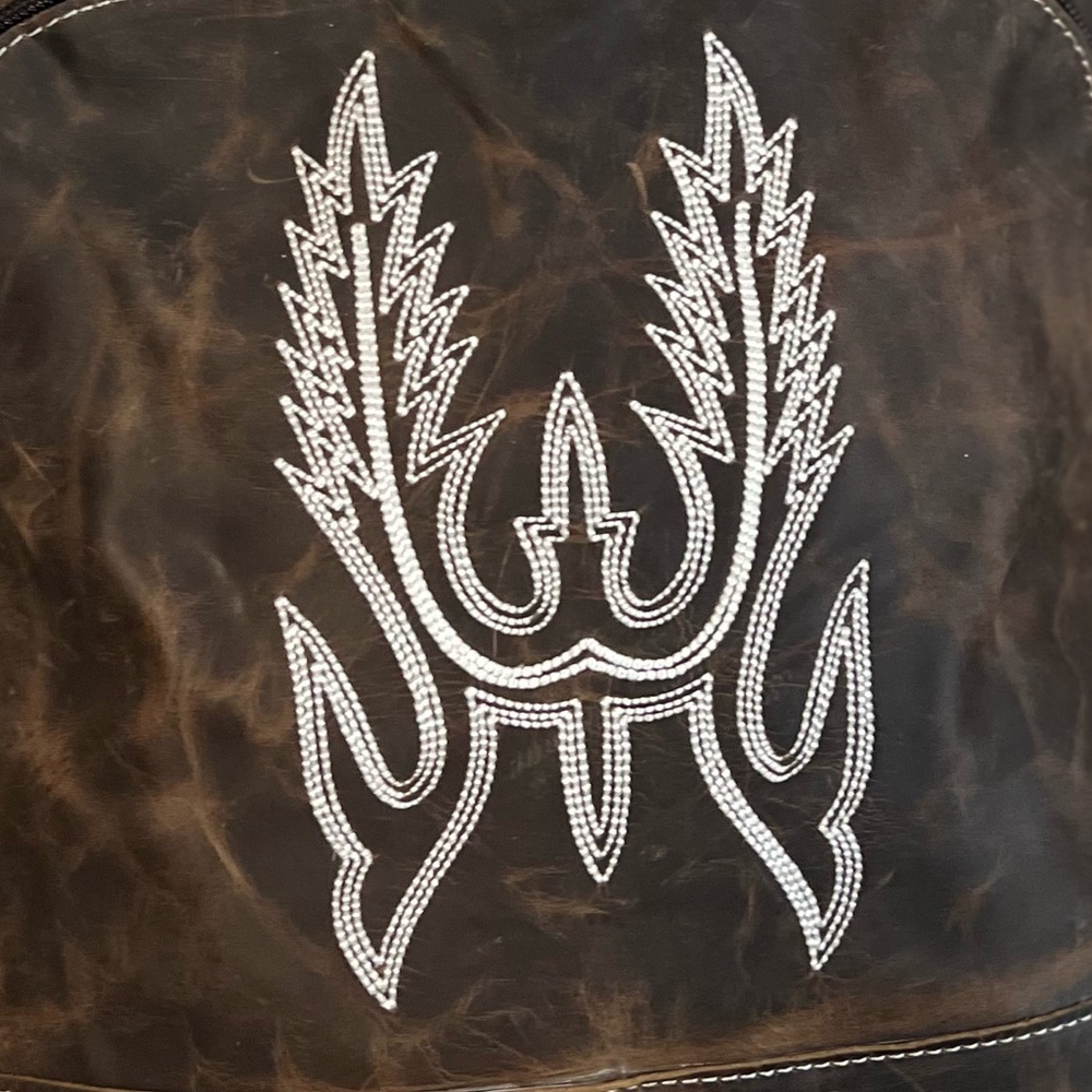 Western Leather Backpack Purse Cowgirl Boho Bag Rustic Vintage Small Travel NWT - Picture 6 of 15